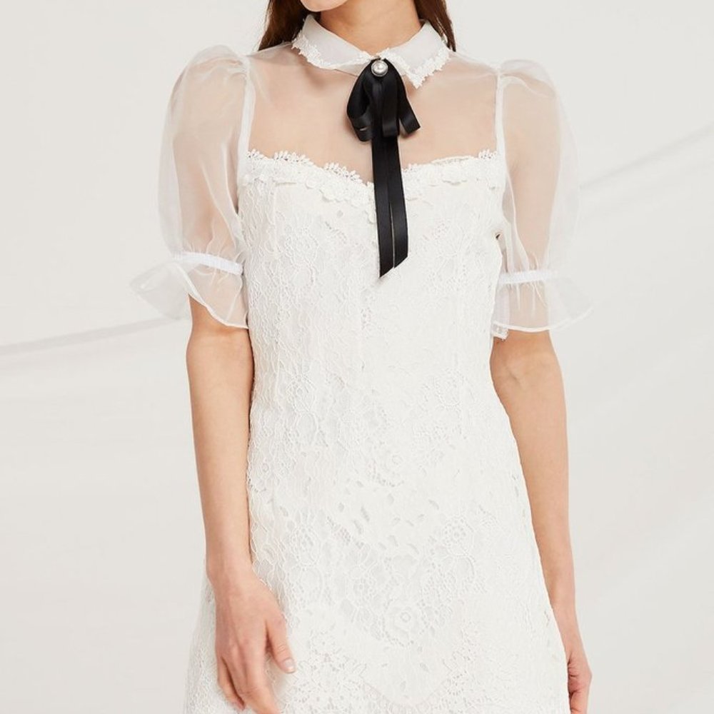 Daisy Lace Dress w/ Organza Top